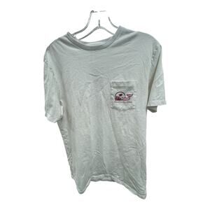 Vineyard Wine White Crew Neck Pocket Small T-Shirt Wisconsin Badger NCAA College